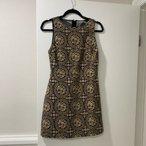 Black and gold detailed sequin mini Alice & Olivia dress